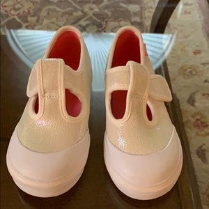 Vans shiny white toddler Mary Jane sneaker